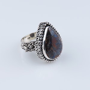 Sterling Silver Australian Boulder Opal Gemstone Ring