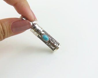 Sterling silver, Turquoise, Perfume bottle, Ashes pendant