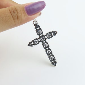 Sterling silver, Cross pendant, Silver pendant image 1