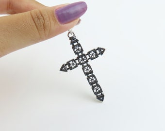 Sterling silver, Cross pendant, Silver pendant