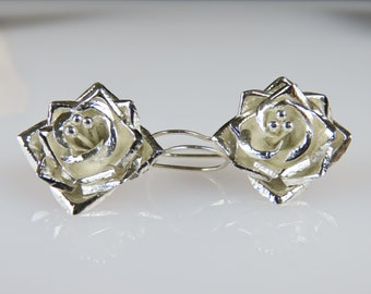 Sterling silver, Intricate design, Floral, Flower earrings