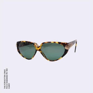 Original Vintage PACO RABANNE Sunglasses | Model PR-160 | 1980s | Tortoiseshell Cat-Eye with Green Lenses | New Old Stock (nos)