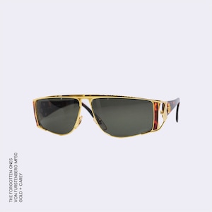 Original Vintage VON FURSTENBERG Sunglasses | Model MF50 | 1980s | Retro Gold Frame | New Old Stock (NOS)