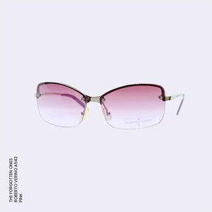 Original Vintage ROBERTO VERINO Sunglasses | Model A543 | 1990s | Rimless Frame, Pink Lenses | New, Never Worn