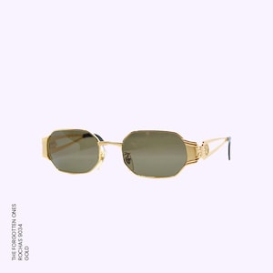 Original vintage ROCHAS sunglasses | Model 9034 | 1980s | Retro hexagonal gold-framed glasses | New, unworn