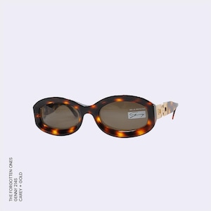 Original Vintage GENNY VERSACE Sunglasses | Model 214S | 1990s | Tortoiseshell Frame with Gold Metal Details | New, Never Worn