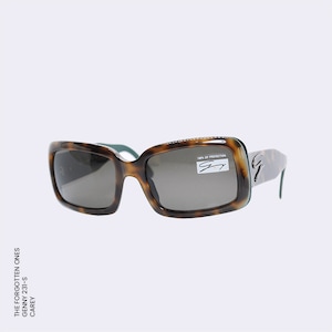 Original Vintage GENNY VERSACE Sunglasses | Model 231S | 1980s | Tortoiseshell Square Frame with Green Interior | New, Never Worn