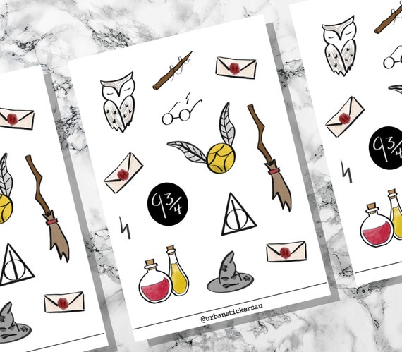 harry potter inspired sticker sheet etsy