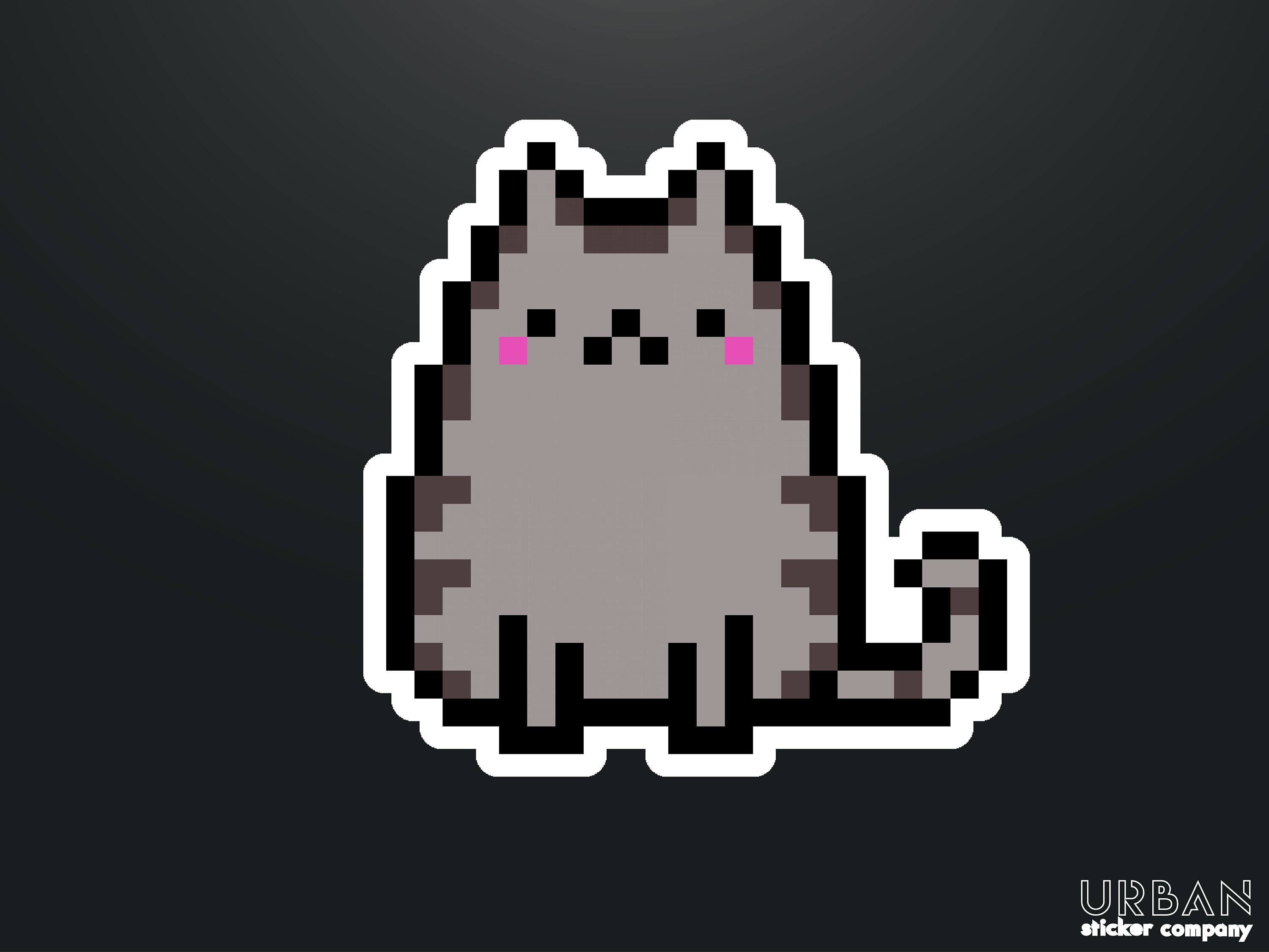 8 Bit Pixel Cat Waterproof Sticker | Etsy