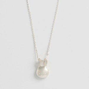 Miffy Large Head Necklace Sterling Silver, Handmade UK, Officially Licensed, Recycled Silver, Cute Bunny Pendant