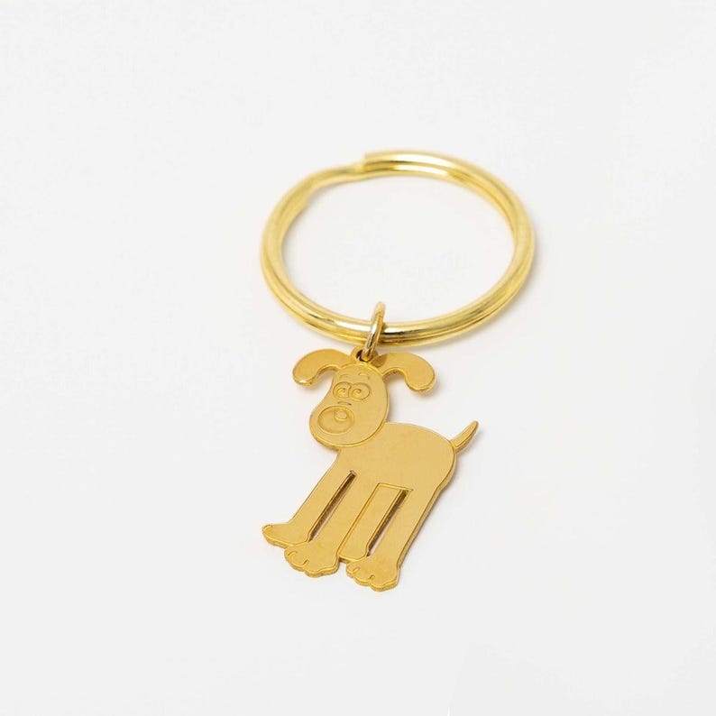 Etched Gromit Brass Keyring | Wallace & Gromit Collectable image 1