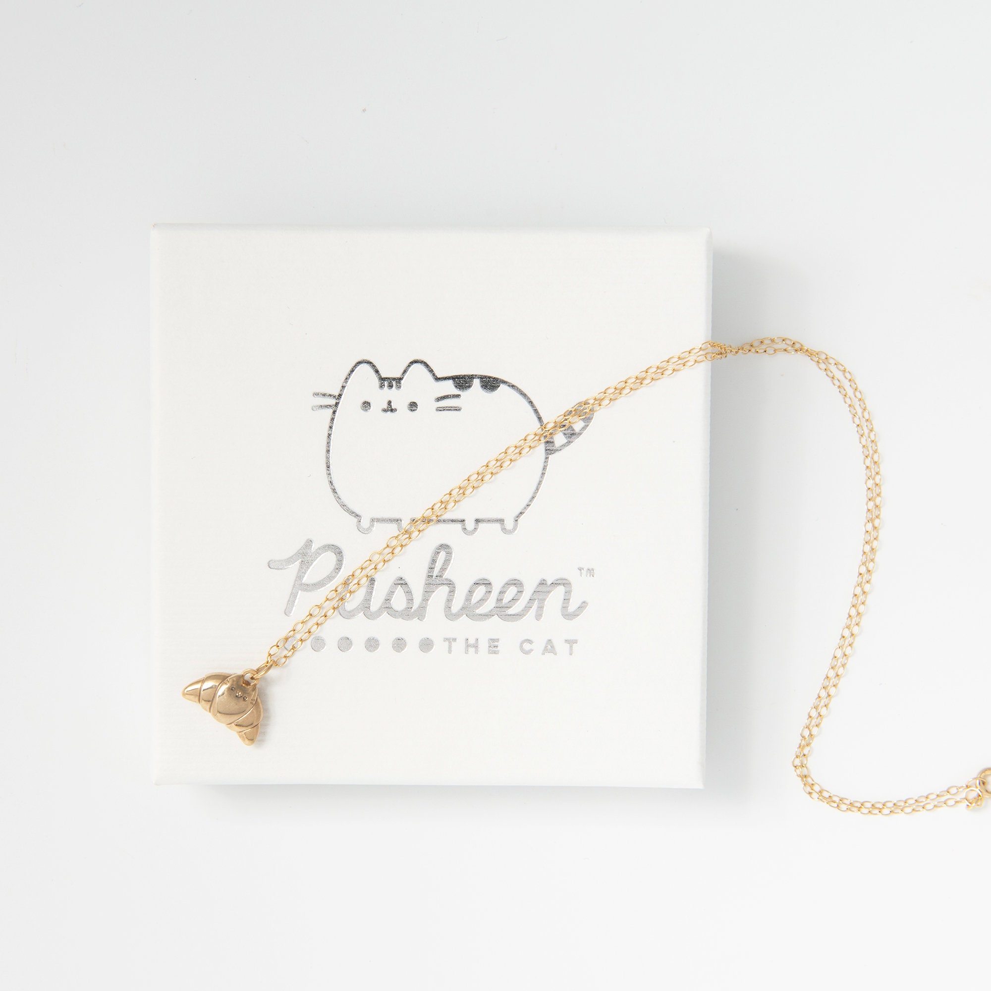 Pusheen Croissant Necklace Gold Vermeil Etsy Singapore