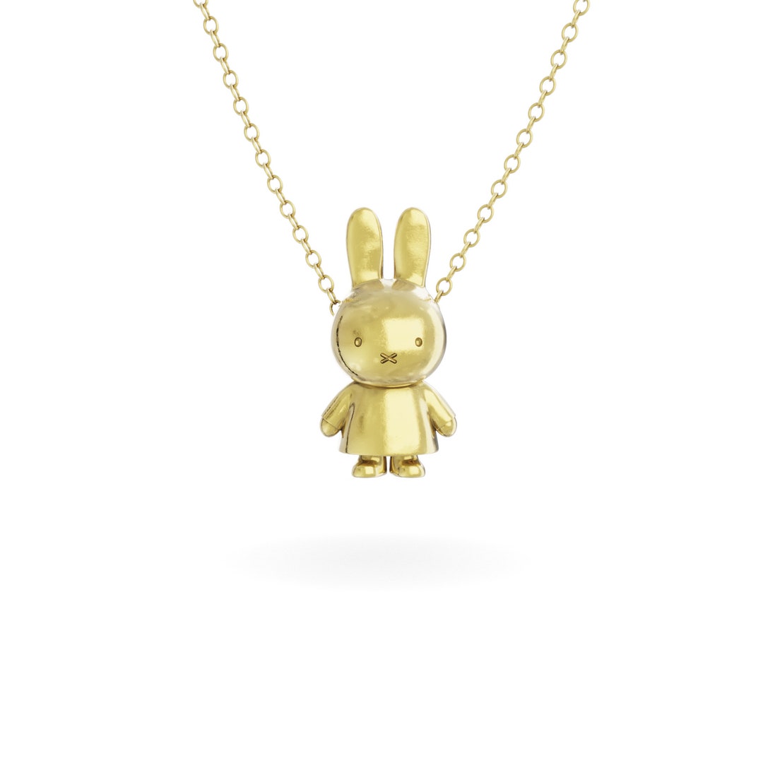 Miffy Body Necklace 18ct Gold Vermeil, Christmas Gift, Miffy Rabbit ...