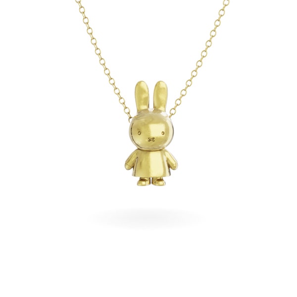 Miffy Body Necklace 18ct Gold Vermeil, Christmas Gift, Miffy Rabbit, Gifts for her