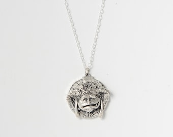 Labyrinth Recycled Sterling Silver Ludo Necklace, Jim Henson Officially Licensed, Handmade UK Gift