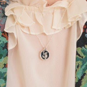 Labyrinth Worm Necklace | Sterling Silver Worm in Cup | Jim Henson Movie Jewellery | 80s Fantasy Film Gift | Handmade UK Necklace image 3