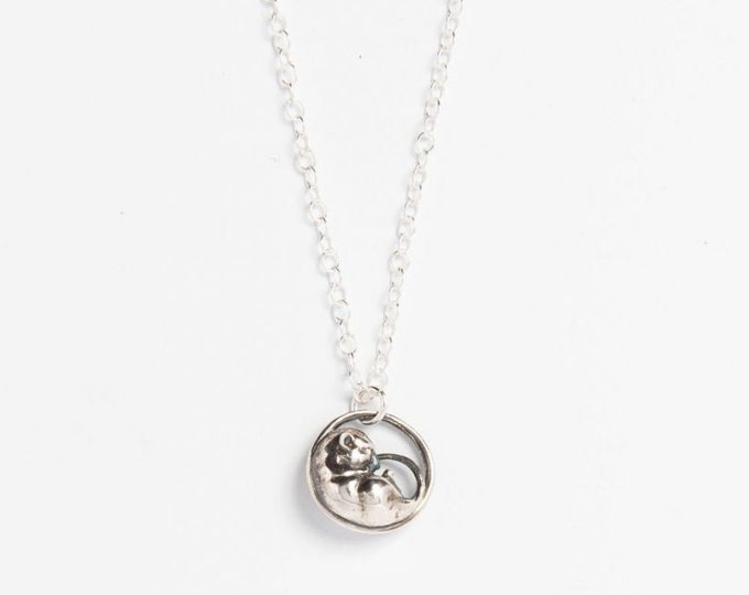 Sleepy Dormouse Necklace Sterling Silver, Handmade UK Jewellery, Wildlife Conservation, People's Trust for Endangered Species Charity