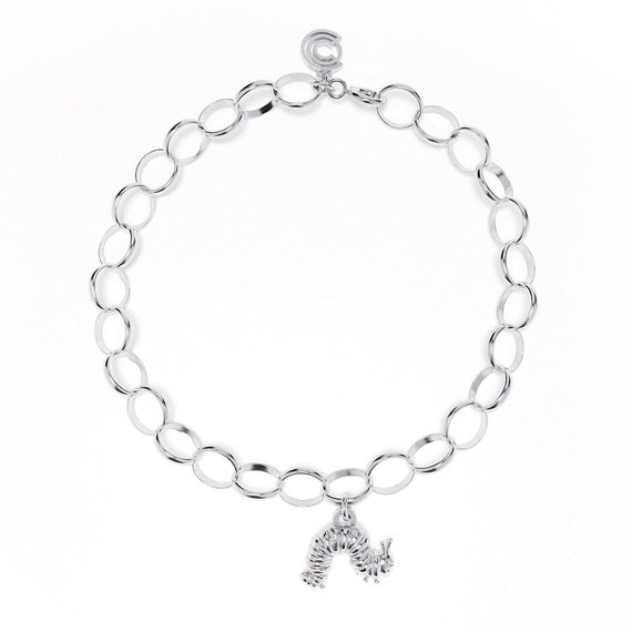 Sterling Silver Very Hungry Caterpillar Single Charm Bracelet
