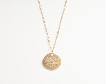 Amor et Virtute Necklace (Gold Vermeil)