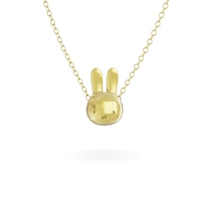 18ct Gold Vermeil Miffy Medium Head Necklace – Classic Design, Handmade Gifts, Gifts for Her, Rabbit Lovers