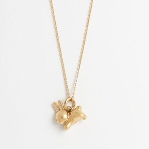 Miffy Leaping Rabbit Charm Necklace | 18ct Gold Vermeil | Handmade Unique Gift | Officially Licensed Iconic Miffy Jewellery