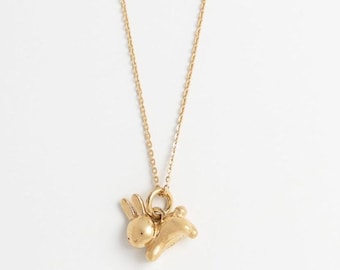 Miffy Leaping Rabbit Charm Necklace | 18ct Gold Vermeil | Handmade Unique Gift | Officially Licensed Iconic Miffy Jewellery