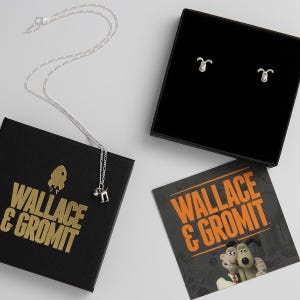 Gromit’s Grand Adventure Schmuck Geschenkset | Sterling Silber | Wallace & Gromit Geschenk | Aardman Schmuck | Hundeliebhaber Geschenk