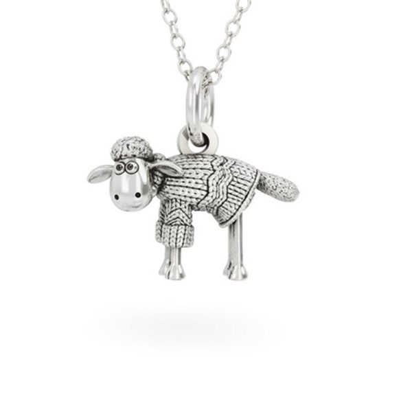 Collier Shaun le mouton, fait main au Royaume-Uni, sous licence officielle, bijoux Aardman Animations