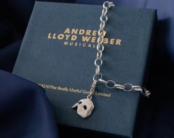 Phantom of the Opera Mask Bracelet | Sterling Silver | Theatrical Charm Jewelry