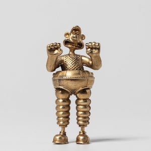 Wallace Bronze Figurine – Techno Trousers Collectable – Aardman Gift – Handmade UK Miniature – Official Wallace & Gromit Art Sculpture image 1