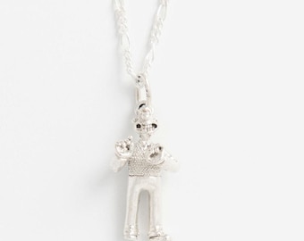 Wallace Necklace – Handmade Sterling Silver Pendant – Official Aardman Jewellery – UK Gift for Wallace & Gromit Fans – Film Collectable