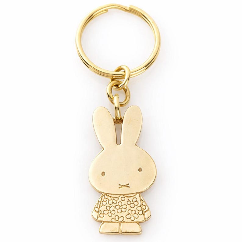 Miffy Daisy Keyring | Solid Brass Bag Charm | Officially Licensed Miffy Product image 1