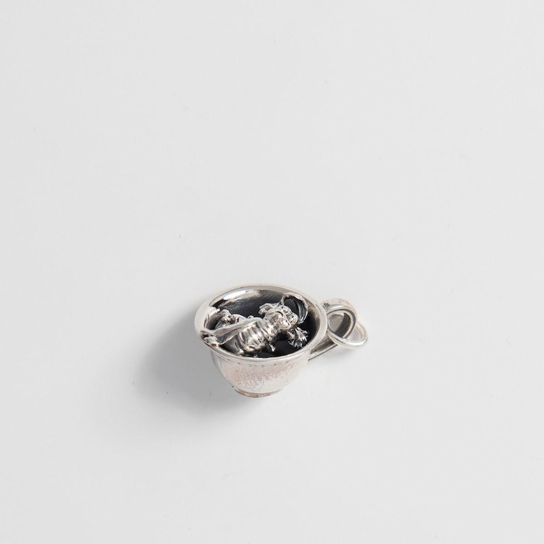 Labyrinth Worm Necklace | Sterling Silver Worm in Cup | Jim Henson Movie Jewellery | 80s Fantasy Film Gift | Handmade UK Necklace image 4