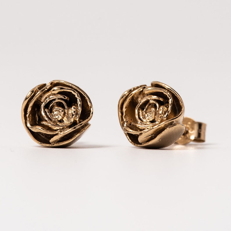 Wild About Flowers Gold Vermeil Rose Stud Earrings image 2