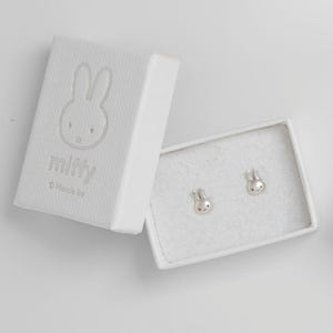 Miffy Ohrstecker | Sterling Silber Häschen Schmuck | Handmade UK Geschenk für sie | "Offizielle Miffy Ohrringe | Süsser Hasen Schmuck