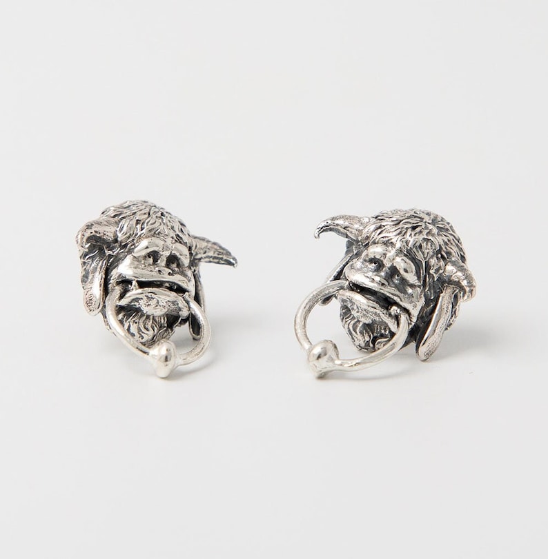 Sterling silver Ludo stud earrings from Labyrinth,  perfect for fans of the gentle giant character