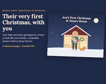 Baby's First Christmas Book Personalized | Custom Grandma Grandpa Storybook | Printable Keepsake Gift for Baby