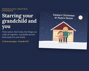 Personalized Christmas Storybook for Grandchild | Custom Grandma Grandpa Book | Printable Keepsake Gift