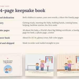 Personalized Big Sister Book Hardcover | Big Brother Book Starring Your Kids | New Baby Sibling Gift Keepsake Storybook image 7