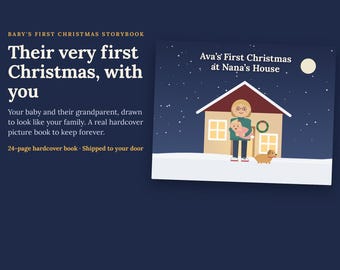 Baby's First Christmas Book Personalized | Custom Grandma Grandpa Storybook | Hardcover Keepsake Gift for Baby