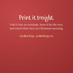 Personligt brev från jultomten, utskrivbart julbrev med fin lista, intyg, anpassat julbrev för barn, digital PDF bild 7