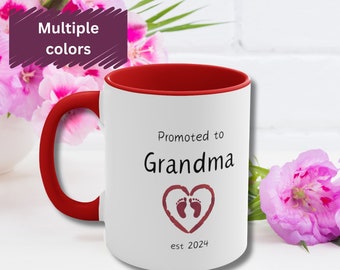 New Grandma Mug, Grandparents Mug, Promoted to Grandma,New Grandma Gift, Pregnancy Reveal, Pregnancy Announcement, Pregnancy Reveal