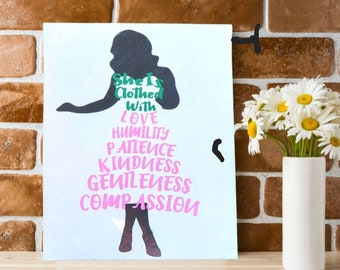 Customizable Proverbs Woman Silhouette 8x10 Canvas Wall Art