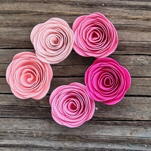 30 Mini Pink Paper Roses: Wedding, Shower Table Decor