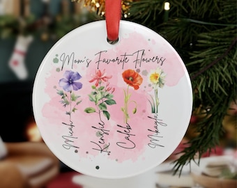 Custom Birth Flower Acrylic Keepsake Ornament