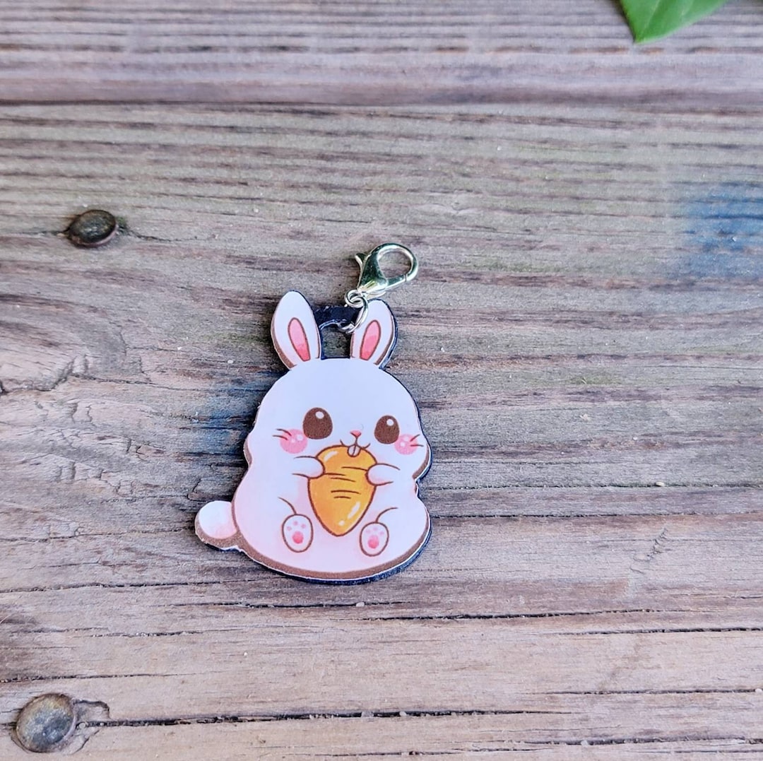Bunny Keychainrabbit Keychaincute Bunny Keychainkawaii Etsy