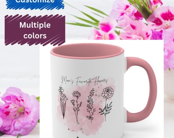 Custom Birth Month Birth Flower 11 oz Coffee Mug