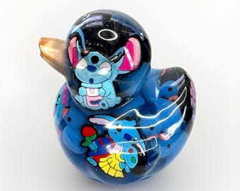 Stitch Duck, Mouse Head Duck, Lilo and Stitch, duck, resin duck, Stitch, Stitch gift, Duck Gift, Coding gift, unique, kitsch, with gift box