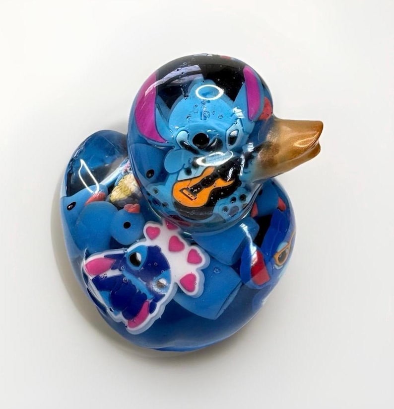 Stitch Duck, Mouse Head Duck, Lilo and Stitch, duck, resin duck, Stitch, Stitch gift, Duck Gift, Coding gift, unique, kitsch, with gift box image 2