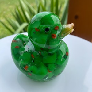 Green Duck, Duck with mini resin ducks, duck for jeeps, jeep ducking, ooak, youve been ducked, cruise fun, resin art, with gift box